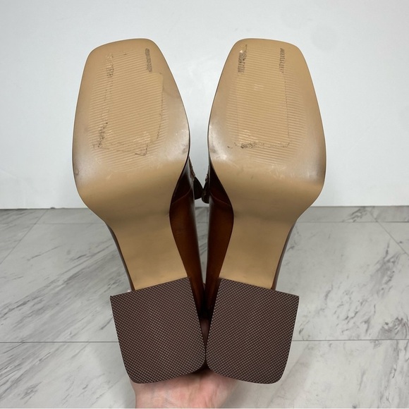 Steve Madden Etney Brown Square Toe Heeled Loafer 9 1/2 M - Picture 14 of 15